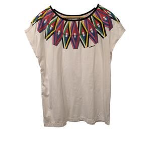 Vintage HEAD Brand Tee Shirt Tribal Aztec Southwestern Print Cotton XL Hippie